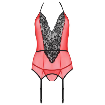 PAIXÃO - PEONIA CORSET LINHA ERÓTICA VERMELHO S/M