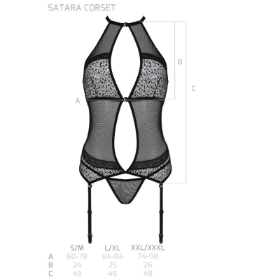 PAIXÃO - SATARA CORSET LINHA ERÓTICA PRETO S/M