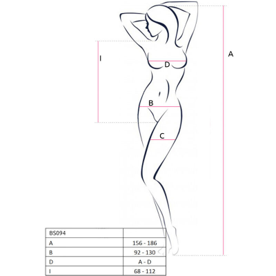 PAIXÃO - BS094 BODYSTOCKING PRETO TAMANHO ÚNICO