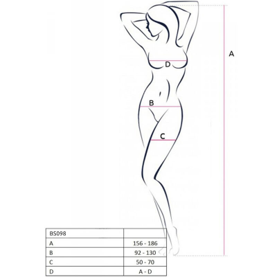 PAIXÃO - BS098 BODYSTOCKING BRANCO TAMANHO ÚNICO