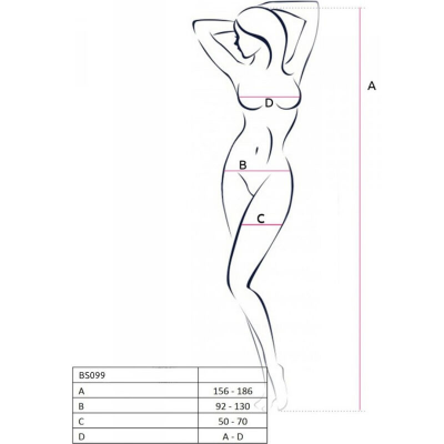 PASSION - BS099 BODYSTOCKING BRANCO TAMANHO ÚNICO