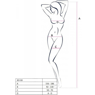 PASSION - BS100 BODYSTOCKING BRANCO TAMANHO ÚNICO