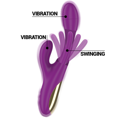 INTENSE - APOLO VIBRADOR MULTIFUNÇÃO RECARREGÁVEL 7 VIBRAÇÕES COM LÍNGUA OSCILANTE ROXA