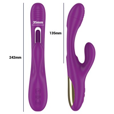 INTENSE - APOLO VIBRADOR MULTIFUNÇÃO RECARREGÁVEL 7 VIBRAÇÕES COM LÍNGUA OSCILANTE ROXA