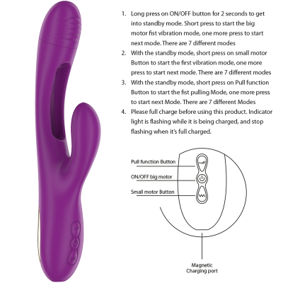 INTENSE - APOLO VIBRADOR MULTIFUNÇÃO RECARREGÁVEL 7 VIBRAÇÕES COM LÍNGUA OSCILANTE ROXA