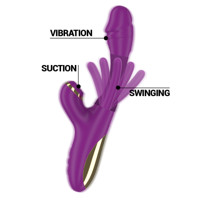 INTENSE - ATENEO VIBRADOR MULTIFUNÇÃO RECARREGÁVEL 7 VIBRAÇÕES COM LÍNGUA OSCILANTE E SUCÇÃO ROXA