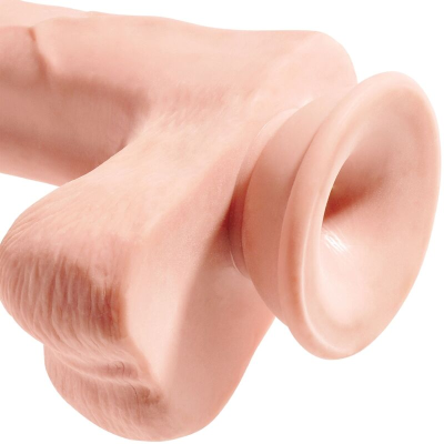 KING COCK - PÊNIS REALÍSTICO COM BOLAS 3D 24,8 CM LUZ