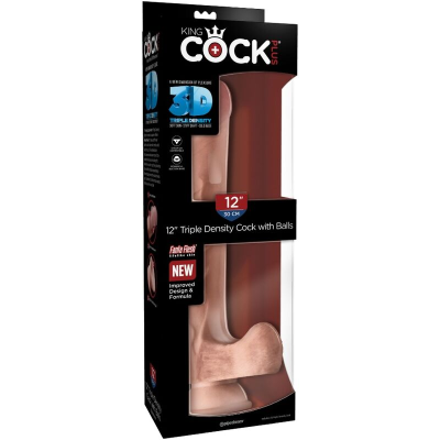 KING COCK - PÊNIS REALÍSTICO COM BOLAS 3D 24,8 CM LUZ