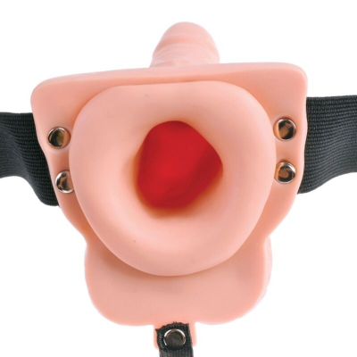 FETISH FANTASY SERIES - ARNÊS AJUSTÁVEL COM CONTROLE REMOTO PÊNIS REALISTA COM TESTÍCULOS RECARREGÁVEIS E VIBRADOR 15 CM