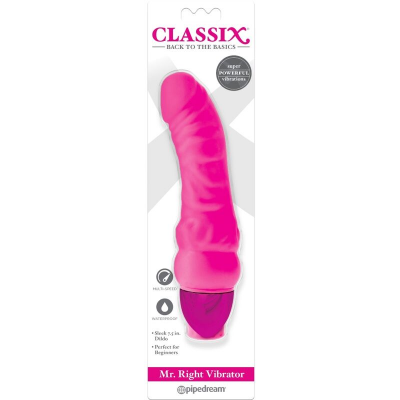 CLASSIX - DILDO VIBRANTE  MR. RIGHT MULTI-VELOCIDADE  15,5 CM ROSA