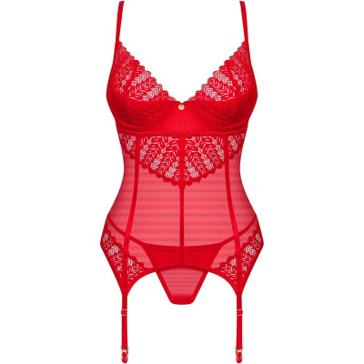 OBSESSIVE - INGRIDIA CORSET E TANGA VERMELHA XS/S