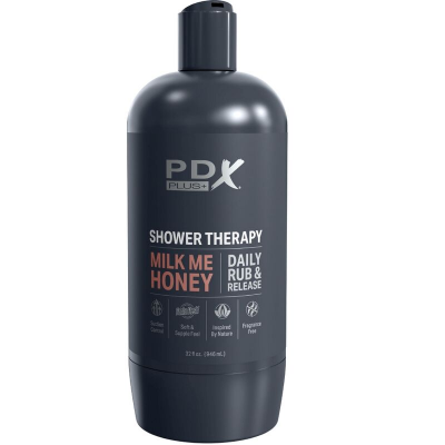 PDX PLUS - MASTURBADOR DE STROKER DE DESIGN DISCRETO COM GARRAFA DE SHAMPOO MILK ME HONEY CANDY