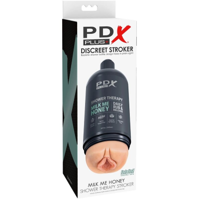 PDX PLUS - MASTURBADOR DE STROKER DE DESIGN DISCRETO COM GARRAFA DE SHAMPOO DE MEL MILK ME