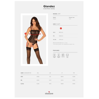 OBSESSIVE - GLANDEZ CROTCHLESS TEDDY XS/S