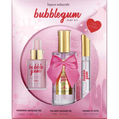 BIJOUX INDISCRETS - BUBBLEGUM PLAY KIT COM ÓLEO, GEL E LIP GLOSS