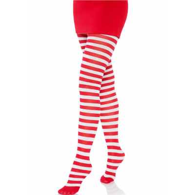 LEG AVENUE - CALÇAS LISTRADAS BRANCO/VERMELHO