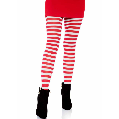 LEG AVENUE - CALÇAS LISTRADAS BRANCO/VERMELHO