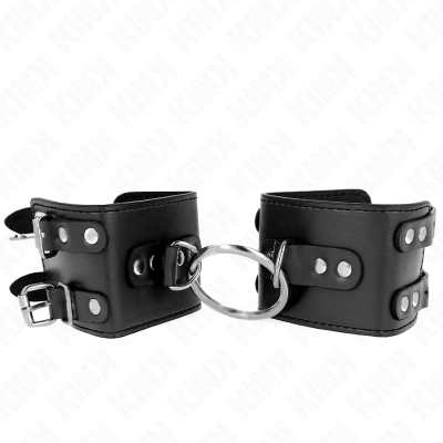 KINK - PUNHOS FIXOS COM ANEL E PRETOS AJUSTÁVEIS PRETOS 17-22 CM X 6,5 CM