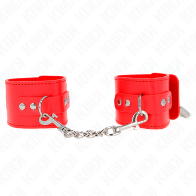 KINK - PUNHOS COM FECHO DE CADEADO VERMELHO AJUSTÁVEL 16-23 CM X 5,5 CM