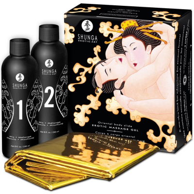 SHUNGA GEL DE MASSAGEM ERÓTICA CORPO ORIENTAL SLIDE MELON MANGO