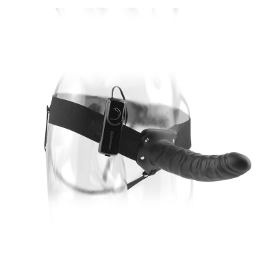 FETISH FANTASY 19 CM VIBRATÓRIO HOLLOW STRAP-ON PRETO