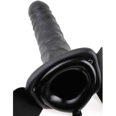 FETISH FANTASY 19 CM VIBRATÓRIO HOLLOW STRAP-ON PRETO